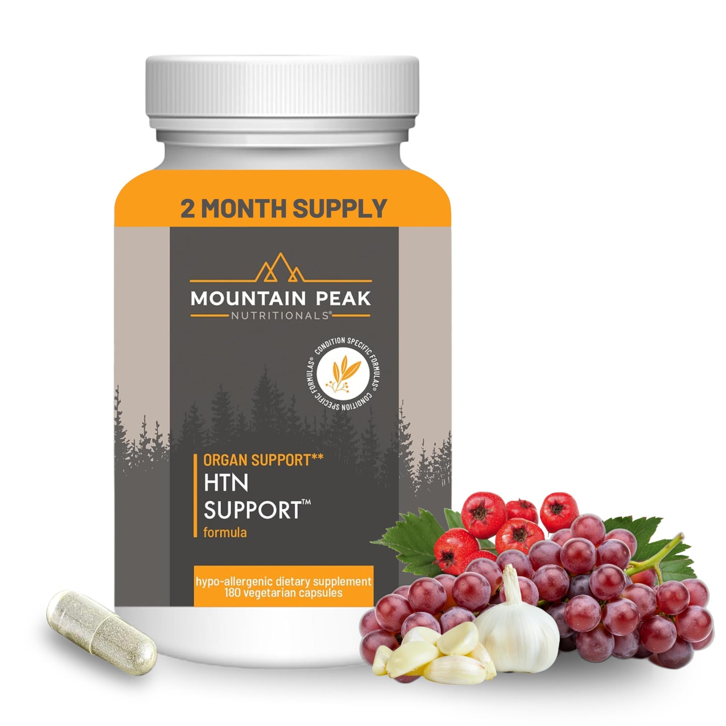 Mountain Peak Nutritionals HTN Blood Pressure Support Supplement for Heart & Circulation Health - Advanced Cardiovascular Formula with Rauwolfia, Hawthorn Berry, & Magnesium (180 Vegetarian Capsules) Mountain Peak NutritionalsBuy Supplements Australia