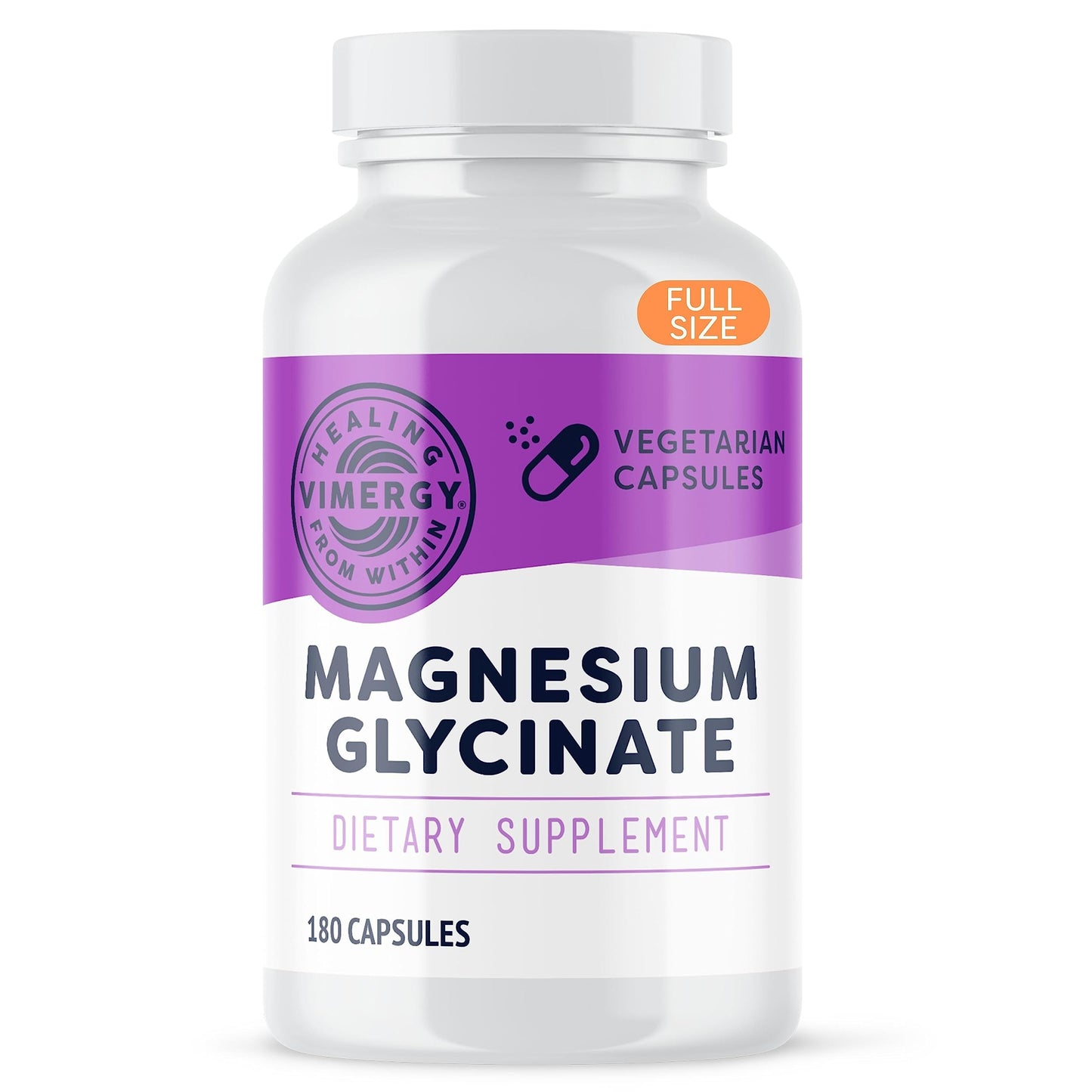 VIMERGY Magnesium Glycinate – Stress Support – Chelated to Avoid Tummy Upset*– Promotes Heart Health & Energy*