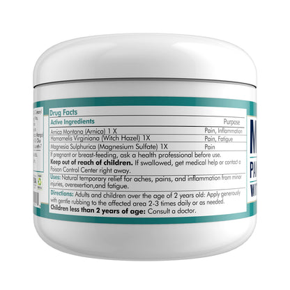 MARS WELLNESS MG+ Hemp Pain Cream (4 oz) - Maximum Strength Arnica & Magnesium Cream for Sore Legs, Joints & Muscle Cramps - Unisex Adults MARS WELLNESSBuy Supplements Australia