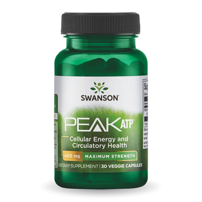 Swanson Maximum Strength Peak ATP-Natural Supplement Promoting Cellular Energy Support-Supports Physical Performance and Promotes Healthy Blood Flow Support-(30 Veggie Capsules, 400mg Each) 1 Pack SwansonBuy Supplements Australia