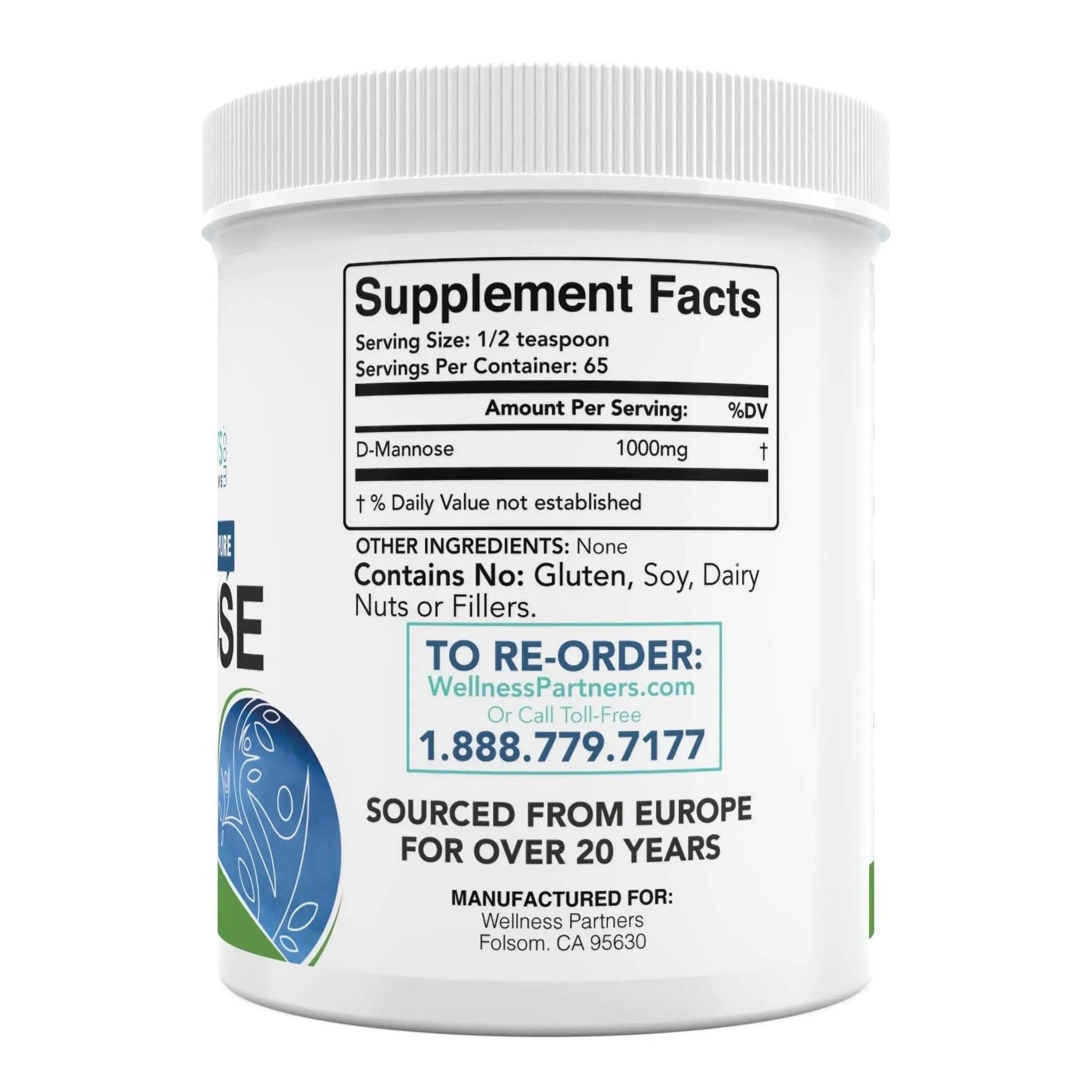Now New UTI-Slip D Mannose Non GMO Organic Source Powder 65g jar WellnessPartnersBuy Supplements Australia