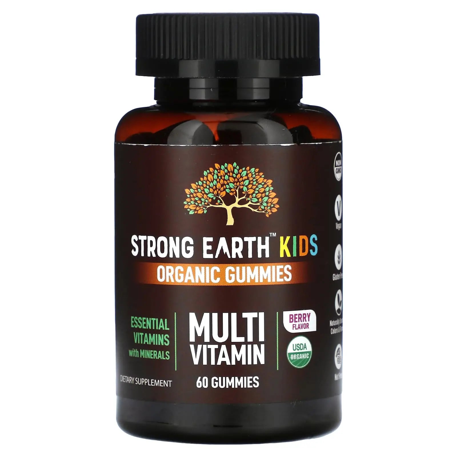 YumVs Strong Earth Kids Organic Gummies, Multi Vitamin, Berry, 60 Gummies Aus Healthcare