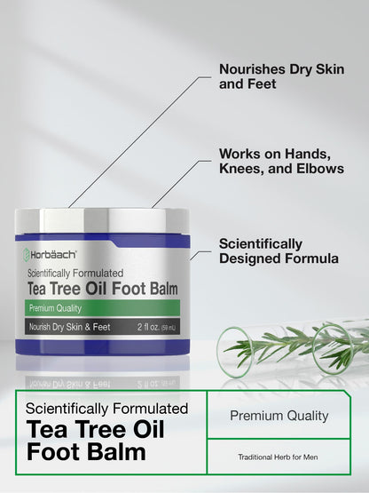 Tea Tree Oil Foot Balm | 2 oz | Moisturizes and Nourishes Dry Skin & Feet | Scientifically HorbäachBuy Supplements Australia