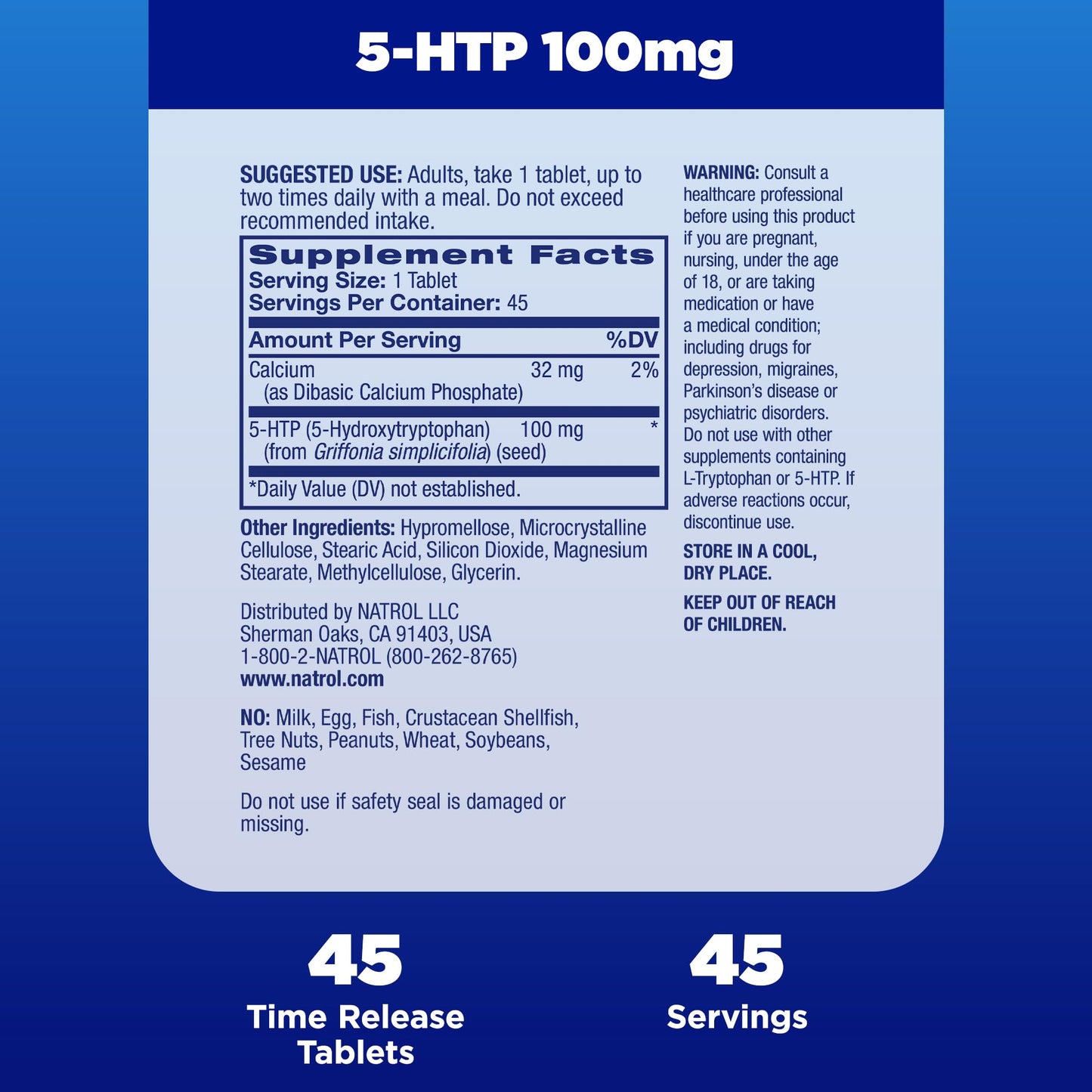 Natrol 5-HTP 100mg, Dietary Supplement Helps Support a Balanced Mood, 90 Time NatrolBuy Supplements Australia