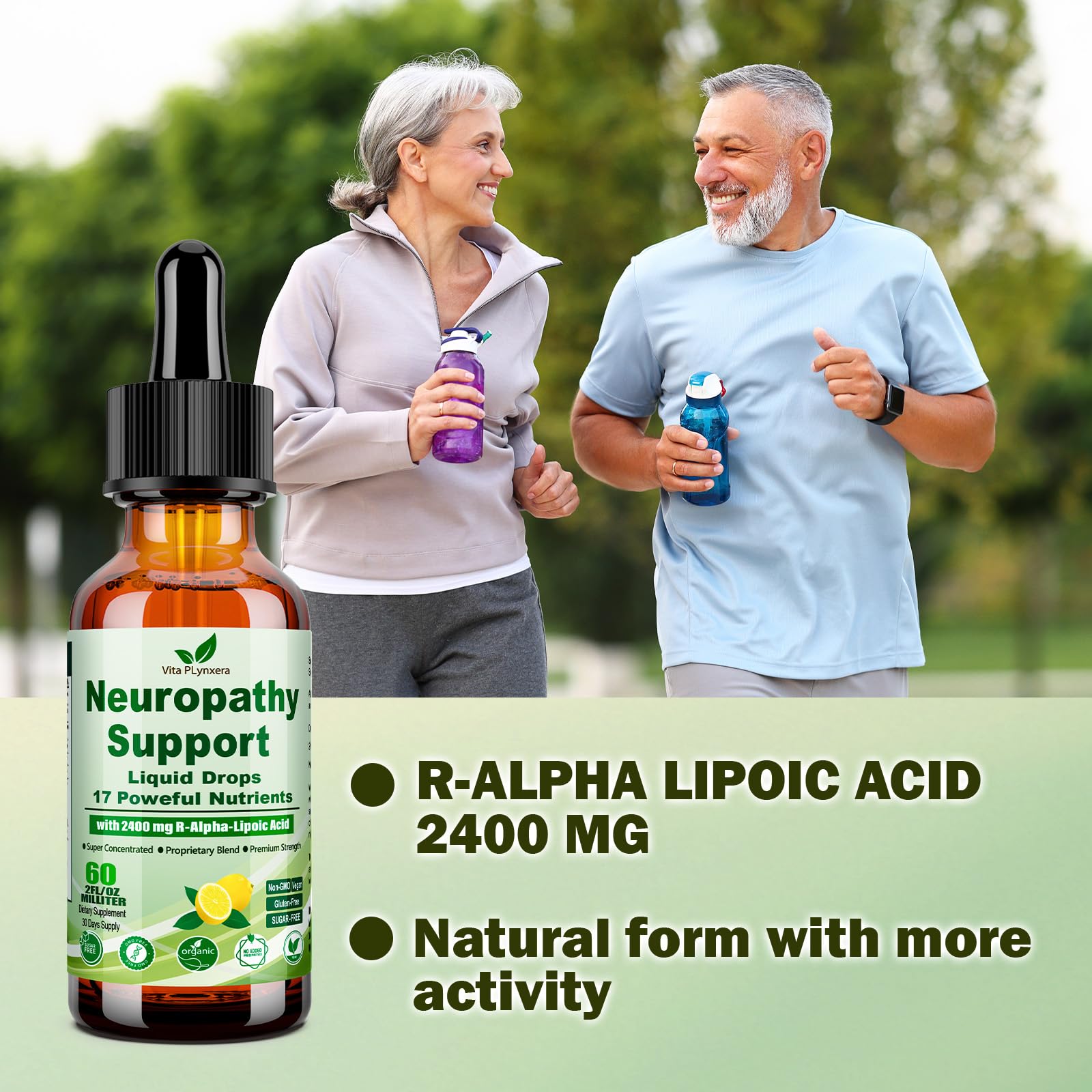 Neuropathy Supplements Liquid Drops, Advance 17-in-1 Stabilized R-Alpha Lipoic Acid (R-ALA) w. Acetyl L-Carnitine Vitamin B-Complex Magnesium, High Potency R-Lipoic Acid for Nerve Antioxidant Energy Vita PLynxeraBuy Supplements Australia
