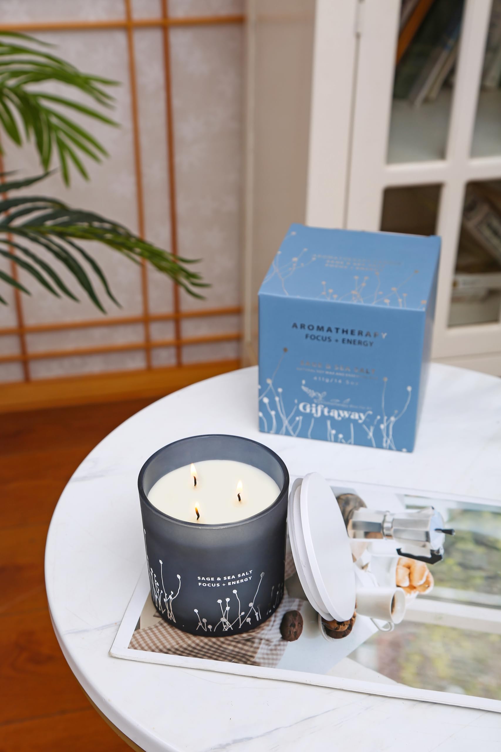 White Sage Sea Salt 3 Wick Candle 14.5 oz | Sage Candles for Cleansing House | Large Soy Candles GIFTAWAYBuy Supplements Australia