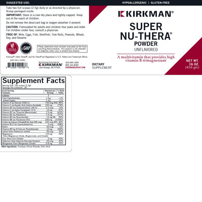 Super Nu-Thera Powder - Hypoallergenic - Unflavored - 16 Ounces KirkmanBuy Supplements Australia