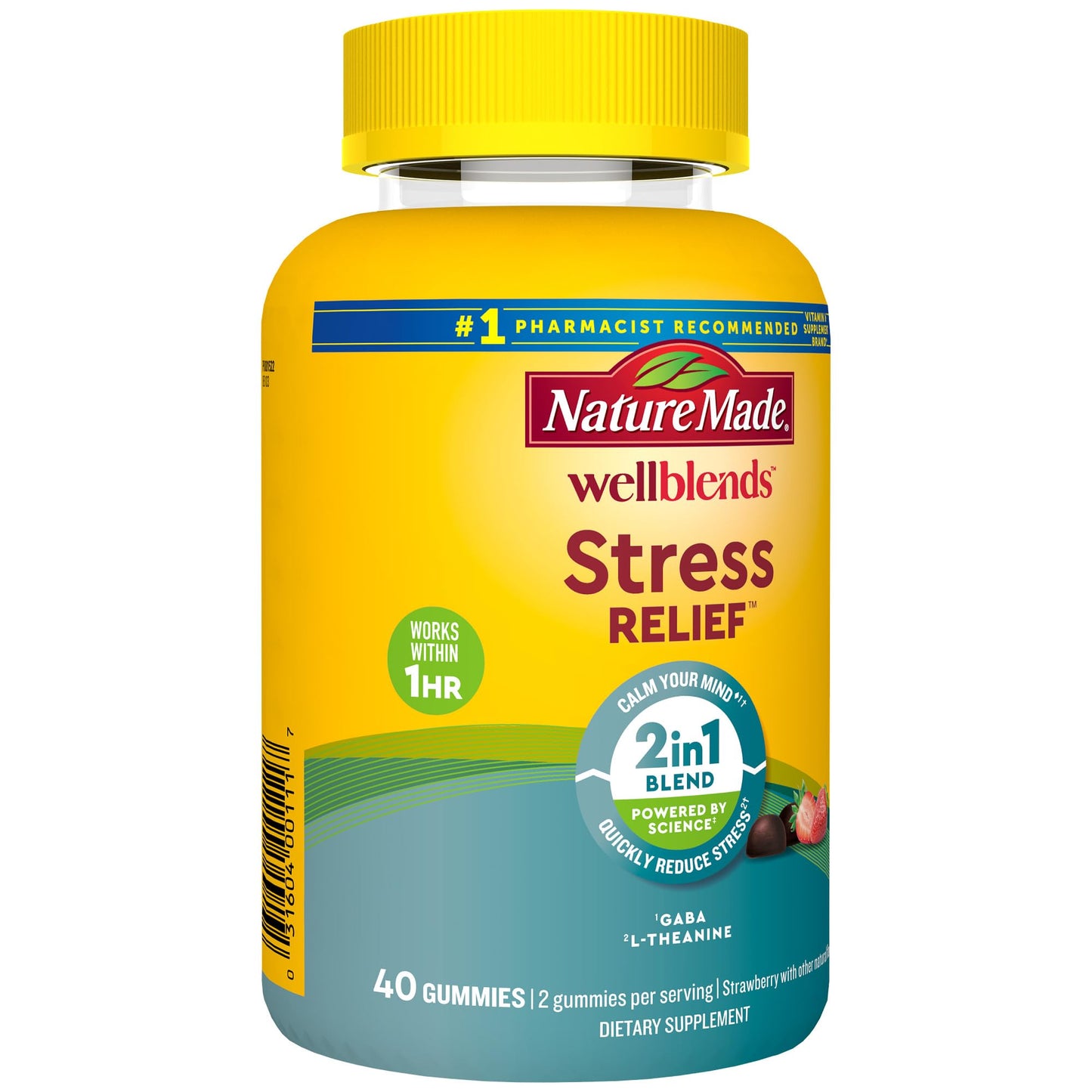 Nature Made Wellblends Stress Relief Gummies, L theanine 200mg to Help Reduce Stress, with GABA 100mg, Same Day Stress Support, 40 Strawberry Flavor Gummies Nature MadeBuy Supplements Australia