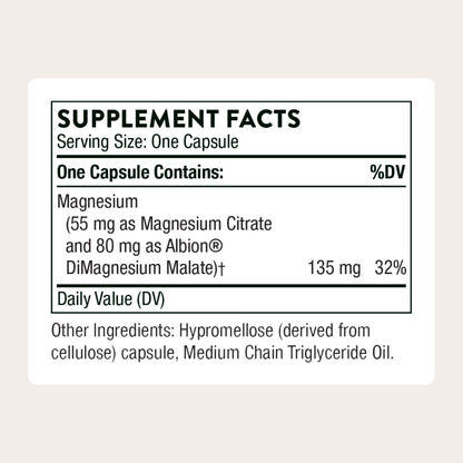 THORNE - Magnesium CitraMate - Magnesium Citrate & Malate Supplement - Supports Heart Health, Skeletal Muscles, Cardiac & Lung Function, Bone Density & More* - Third-Party Certified - 90 Servings THORNEBuy Supplements Australia