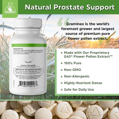 Graminex PollenAid Prostate Supplement: All Natural Prostate Support for Bladder Control & Urinary Tract Health, Rye Pollen Extract Made in USA, 90 Tablets (Pack of 2) GraminexBuy Supplements Australia