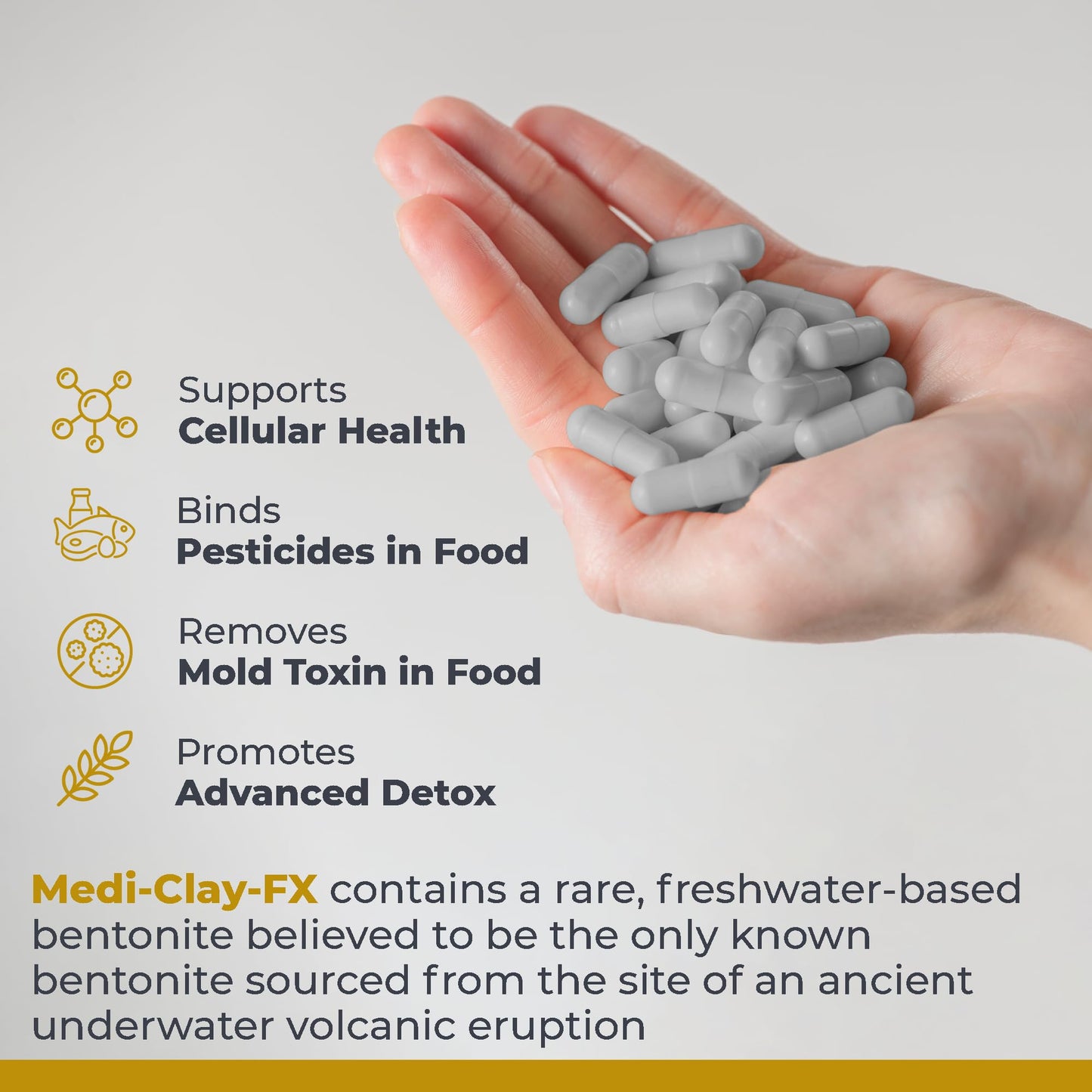 Premier Research Labs Medi-Clay-FX: Bentonite Clay Capsules for Detoxification | Food Grade Smectite Supplement | Absorb Toxins, Supports Cellular Health and Mold Detox - 90 Capsules Premier Research LabsBuy Supplements Australia