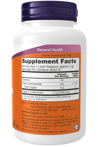 NOW Foods, D-Mannose Pure Powder, 3 oz (85 g) NOW FoodsBuy Supplements Australia