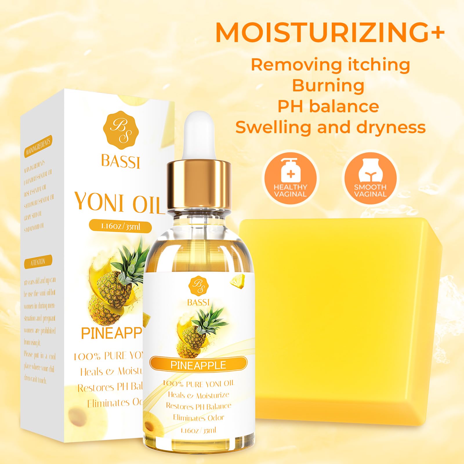 Feminine Wash & Yoni Oil & Yoni Soap Set for Women, Yoni Wash for Vaginal Ph Balance Remove Odor BASSIBuy Supplements Australia