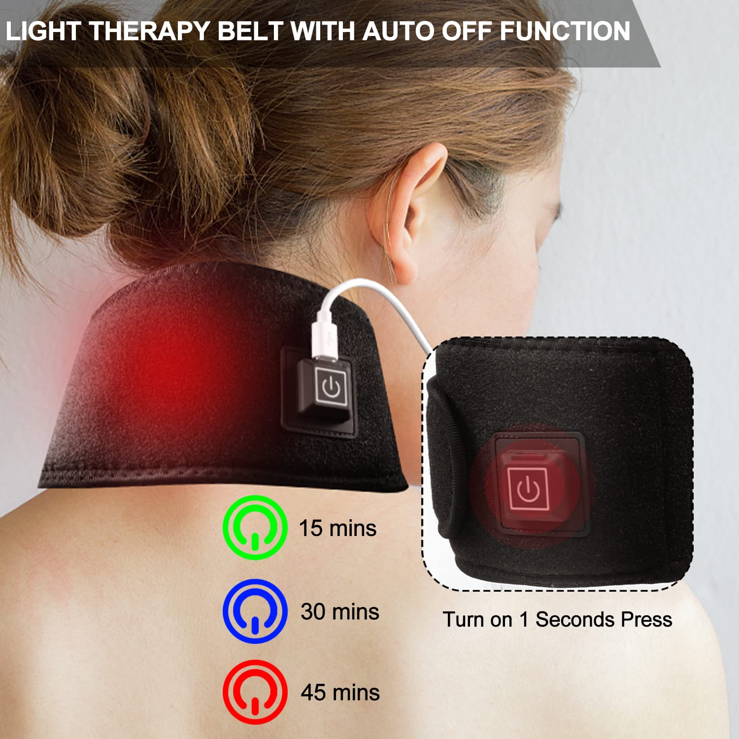 Red Light Therapy Belt for Neck, Infrared Light Therapy Flexible Wearable Wrap Pad LitePowBuy Supplements Australia