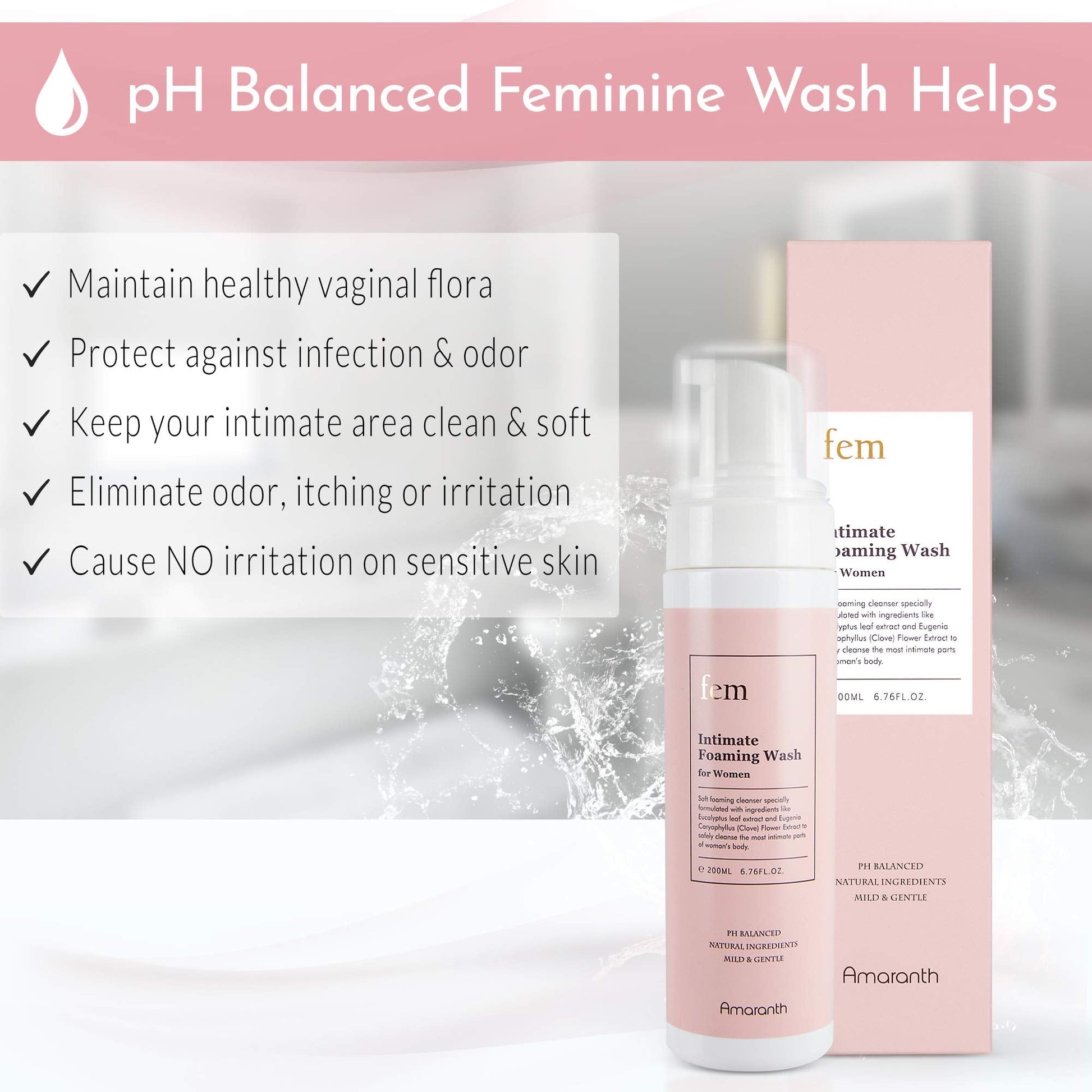 fem pH Balance Intimate Wash for Women, Feminine Wash for Sensitive Skin, Gentle Cleanser AmaranthBuy Supplements Australia