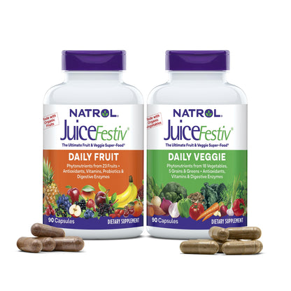 Natrol JuiceFestiv, Vitamins and Supplements for Nutrition & Well-Being, Antioxidants for Cellular Health, 90 Capsules