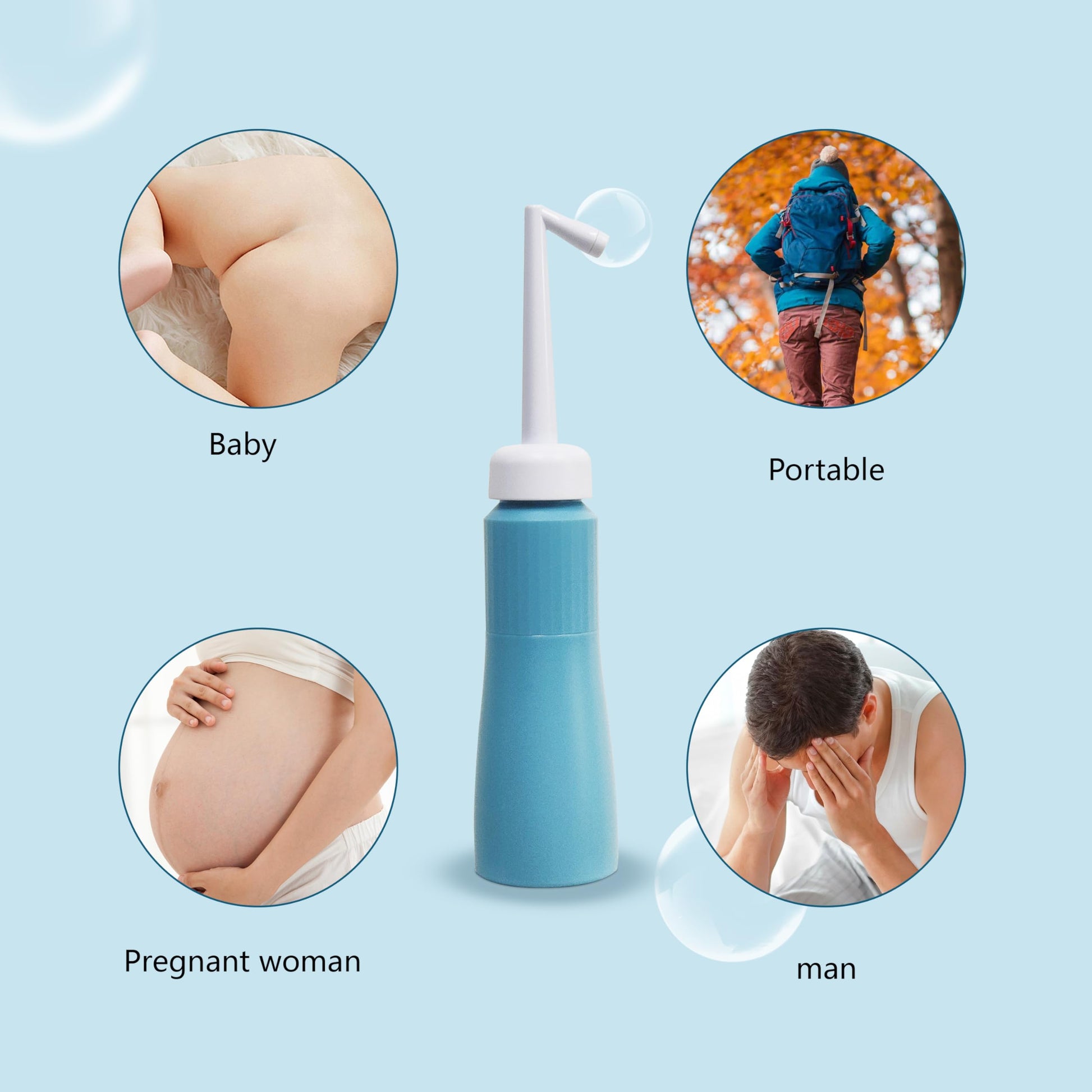 Portable 11.8 Oz Bidet, Feminine Care Irrigator, Retractable Nozzle Travel Bidet with 60° Elbow XYJunTechBuy Supplements Australia