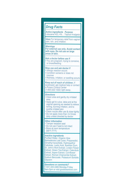 Good Clean Love Relief Gel Pain & Itch with Lidocaine 4%, Fast-Acting Relief from Pain, Itch, and Irritation Good Clean LoveBuy Supplements Australia