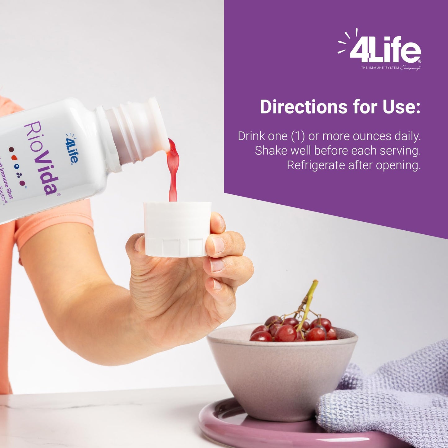4Life Transfer Factor RioVida Tri-Factor Formula - Liquid Immune and Health Support with Vitamin C, Elderberry, Aronia Berry, Macqui, Blueberry, and Acai - Single Pack 4LifeBuy Supplements Australia