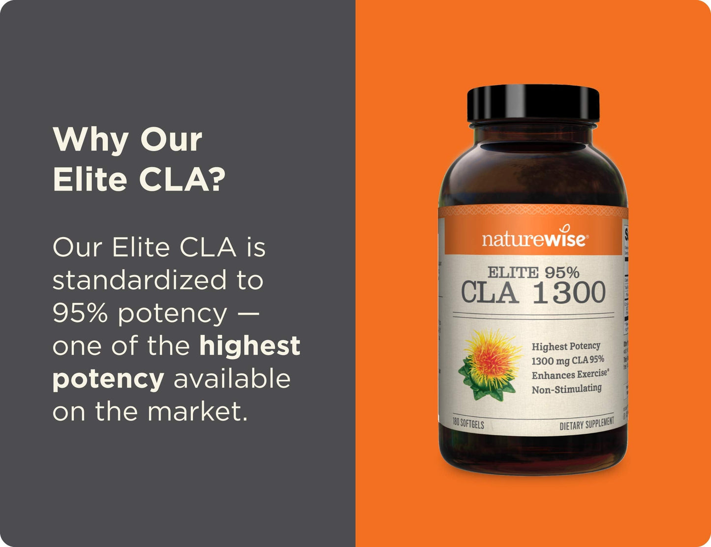 NatureWise Elite CLA 1300 Maximum Potency, 95% CLA Safflower Oil Workout Supplement NatureWiseBuy Supplements Australia