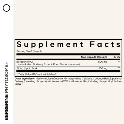 Codeage Berberine Phytosome Supplement - Berberine HCL, Alpha Lipoic Acid, Phospholipid Complex - 2-Month Supply - Berberine HCL - Berberine Hydrochloride - Gluten-Free, Non-GMO - 60 Capsules CodeageBuy Supplements Australia