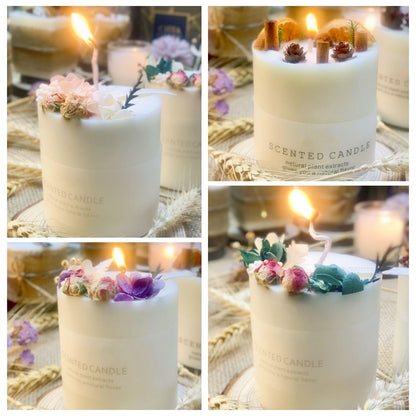 Natural Soy Scented Pillar Candles with Glass, Classic 10 oz Luxury Non Toxic White Bathroom Candle uniqiconBuy Supplements Australia