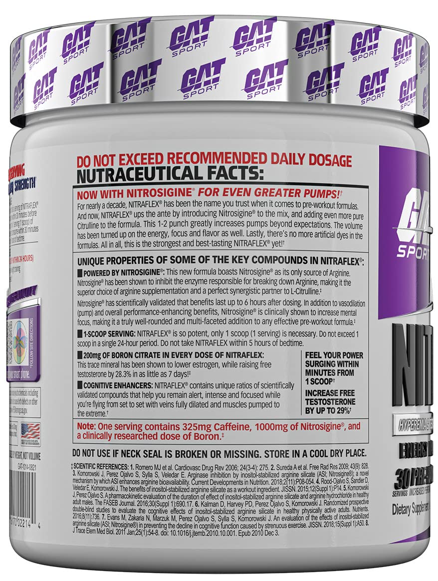 GAT SPORT, Nitraflex Advanced Pre-Workout Powder, Increases Blood Flow, Boosts Strength GAT SPORTBuy Supplements Australia