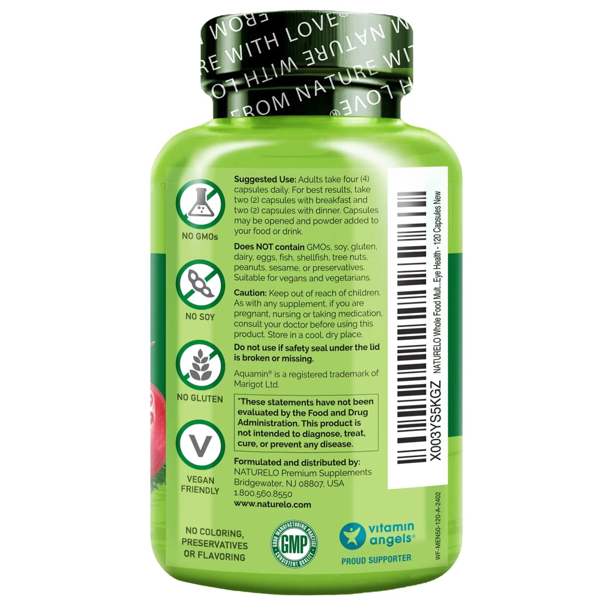 NATURELO Whole Food Multivitamin for Men 50+ - with Vitamins, Minerals, Organic Herbal Extracts - Vegan Vegetarian NATURELOBuy Supplements Australia