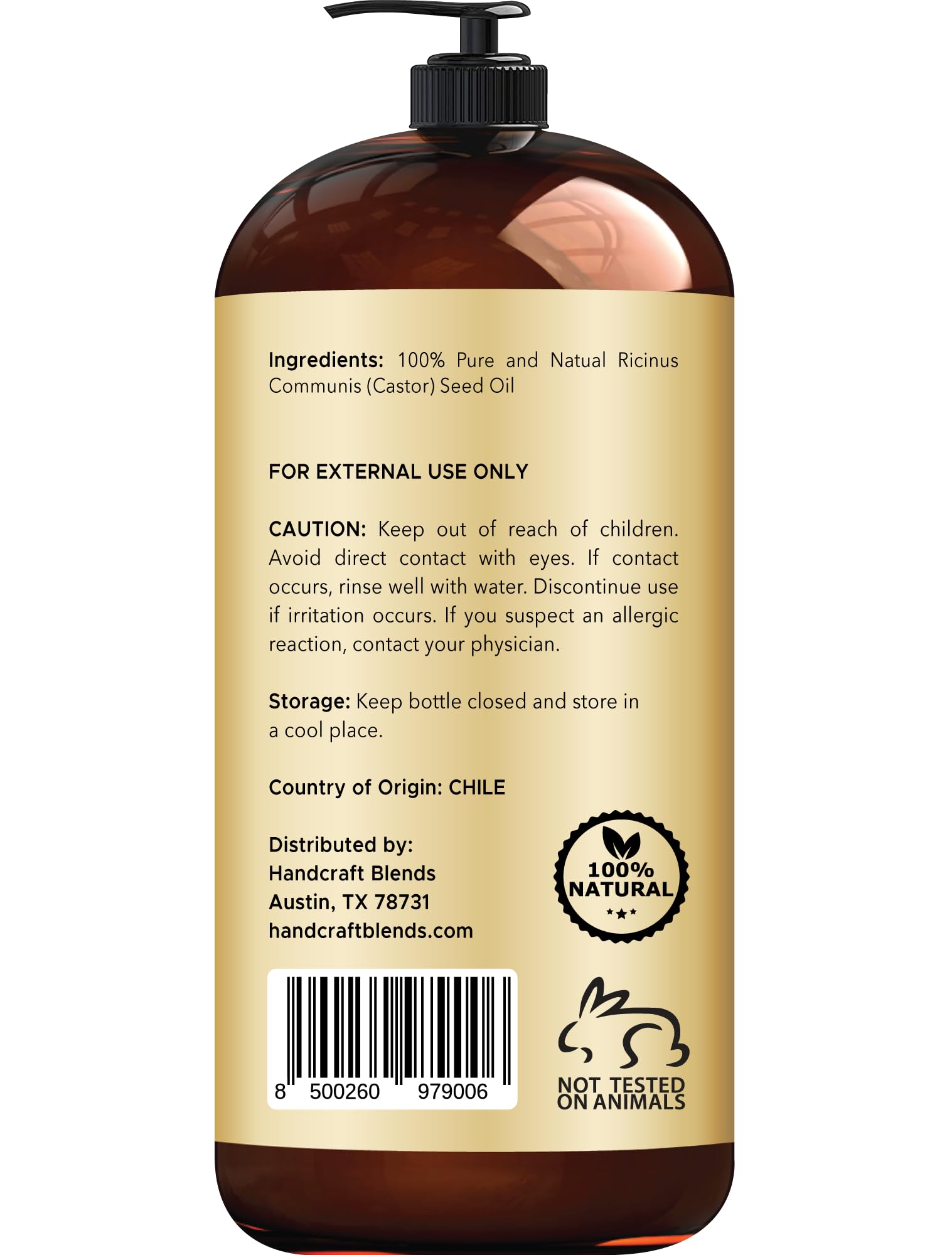 Handcraft Blends Jamaican Black Castor Oil for Hair Growth, Eyelashes and Eyebrows Handcraft BlendsBuy Supplements Australia