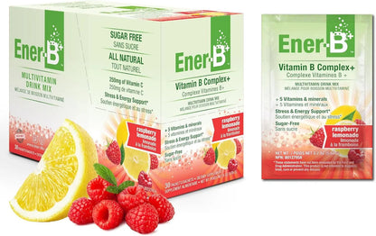 Ener-B+ Sugar Free Multivitamin Drink Mix - Vitamin Packets for Water, Electrolytes Powder No Sugar, Hydration Boost Packets, Zero Sugar Ener-LifeBuy Supplements Australia
