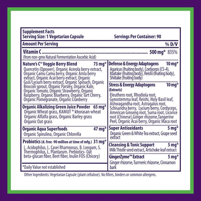 Paradise Herbs Earth's Blend Vitamin C with Nature's C and Adaptogens, Superfoods Base of Probiotics & Organic Alkalizing Greens, 90 Vegetarian Capsules Paradise HerbsBuy Supplements Australia