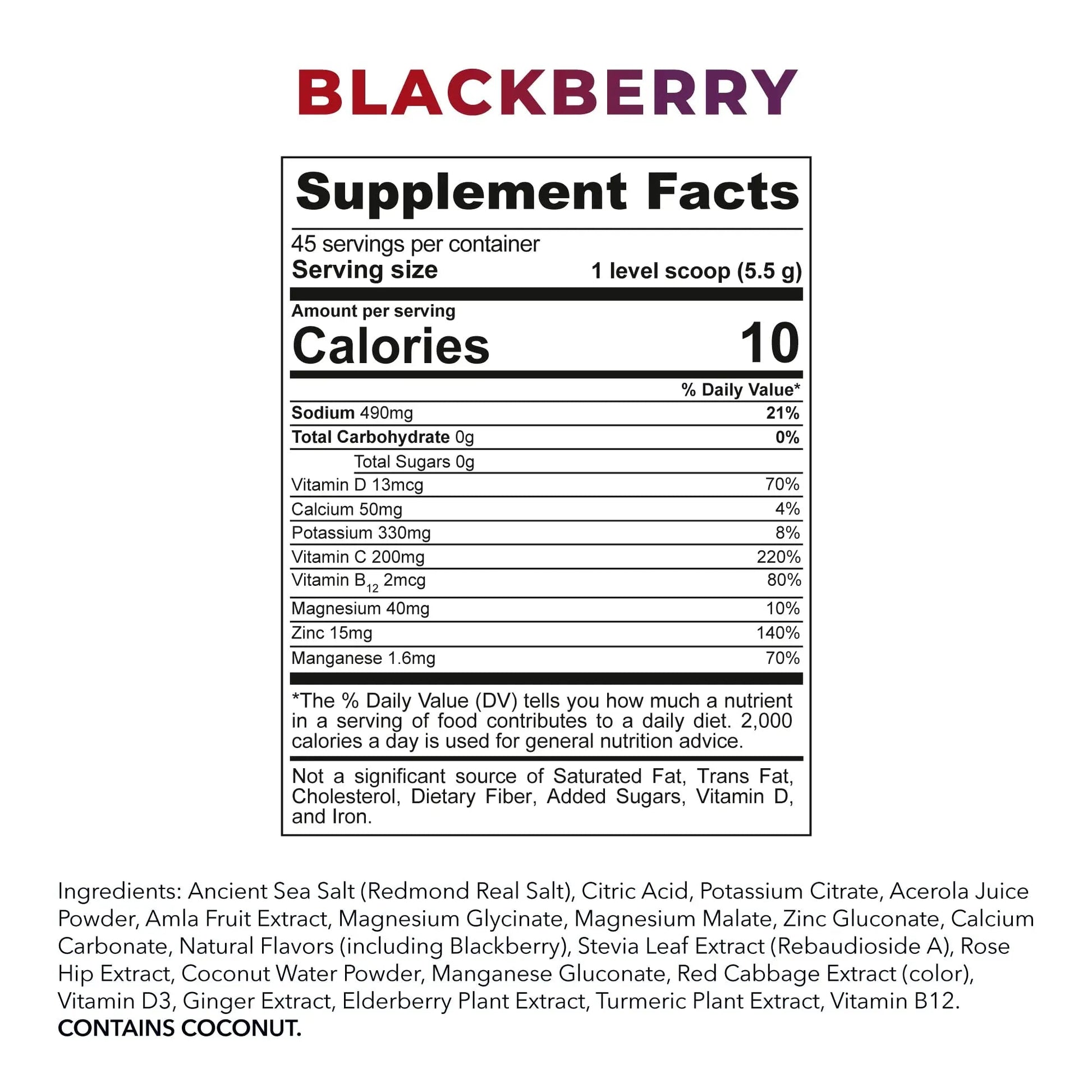 REDMOND Re-Lyte Immunity, Multivitamin Supplement Mix (BlackBerry) REDMOND