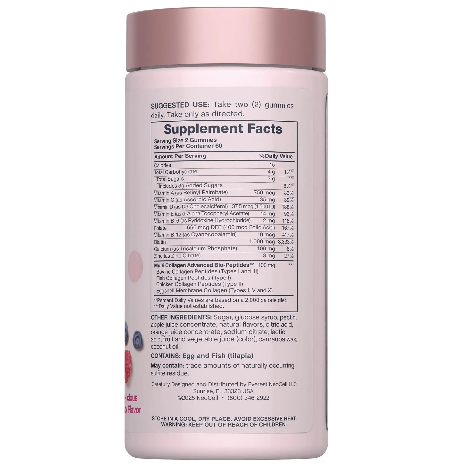NeoCell Women's Multi Gummy with Collagen | 120 Gummies | Essential Vitamins & Minerals | Berry Flavor Supplement NeoCell
