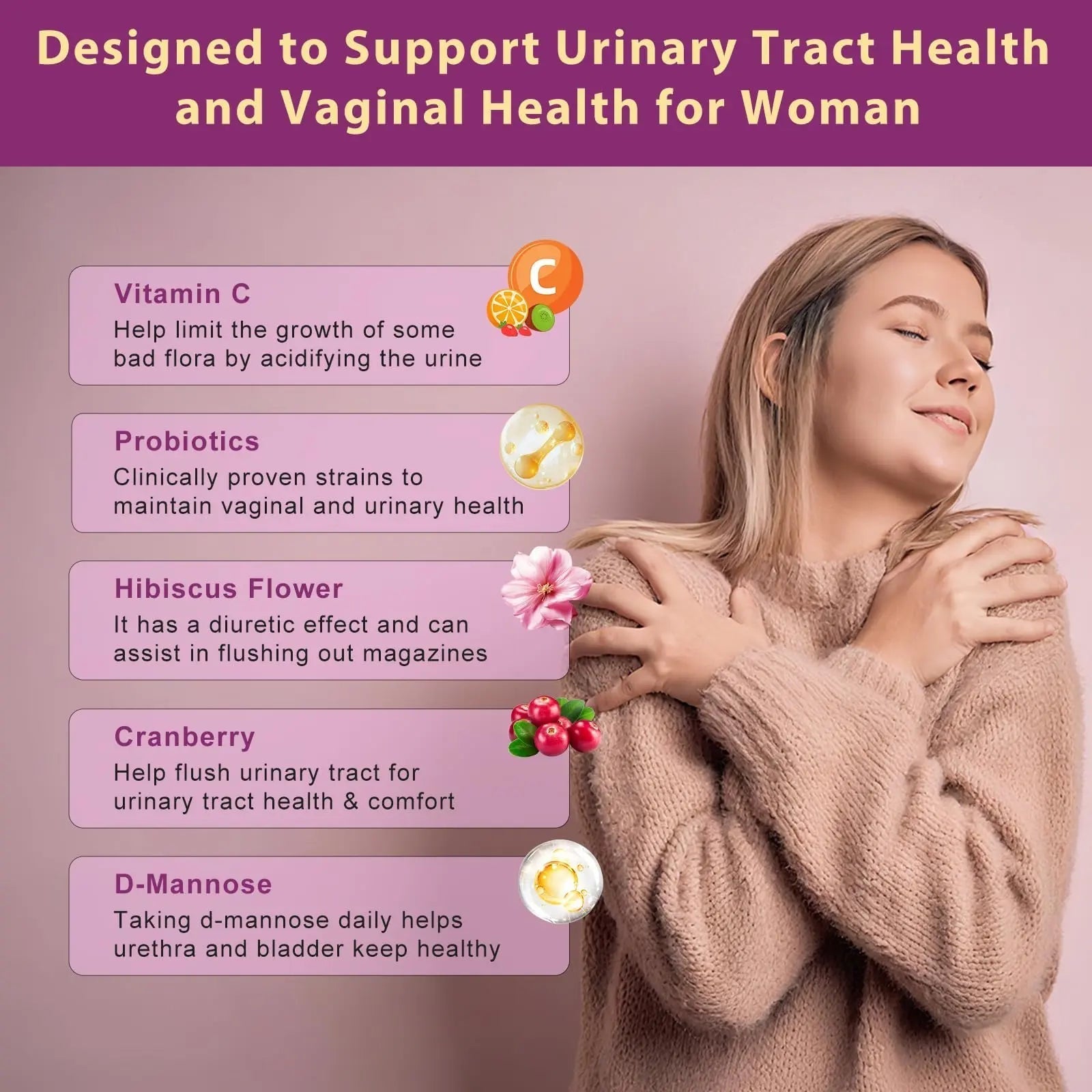 DRFOSTER Urinary Tract Health for Women, Vaginal Probiotics for Women pH Balance with D-Mannose, Cranberry, Probiotics and Prebiotics for Digestive Helath 90 Veggie Capsules DRFOSTERBuy Supplements Australia