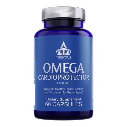 Thrivous Omega Cardioprotector – Advanced Heart & Circulation Support Supplement with AvailOm Omega-3, Garlic, Gotu Kola, Oligopin Pine Bark – 60 Vegan Capsules ThrivousBuy Supplements Australia
