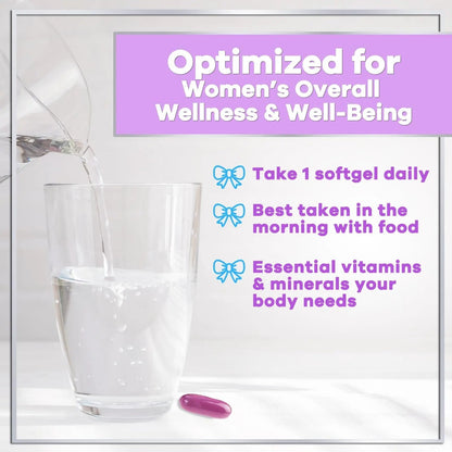 Multivitamin For Women - Complete Daily Woman's Multivitamins with Biotin, Calcium, Folic Acid, Iron, Zinc, Vitamin A, C, D, E & B Vitamins Hello Lovely!Buy Supplements Australia