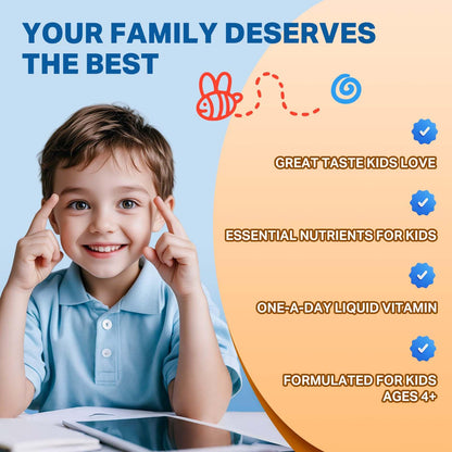 Magnesium Drops - Magnesium Glycinate Liquid Drops for Kids - Calm, Sleep, Relaxation, Bones, Brain Support with Vitamin B6, C, D3, Omega-3, L-Theanine, Zinc, Multivitamins - Strawberry Flavor 2 Fl Oz CNCHEFBuy Supplements Australia