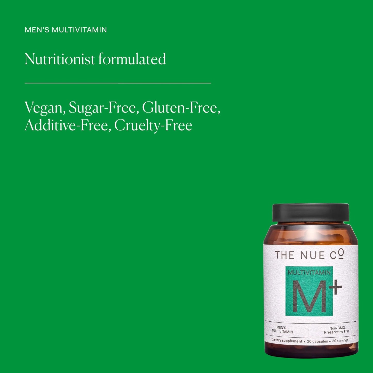 The Nue Co. Men's MULTIVITAMIN Supplement, Supports Energy, Immunity, Focus, Vegan, Gluten Free, 30 Capsules The Nue CoBuy Supplements Australia