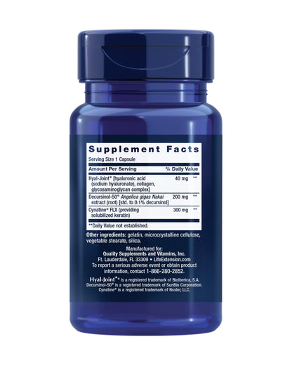 Life Extension Fast-Acting Joint Formula, Keratin, Korean Angelica, hyaluronic Acid, Joint discomfort Relief, Non-GMO, Gluten-Free, 30 Capsules Life ExtensionBuy Supplements Australia