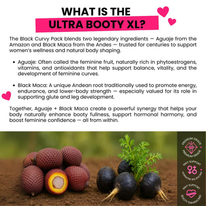 Curvy Fruit Maximum Booty Growth – Ultra Booty Powder with Aguaje + Black Maca – Glute Volume Supplement for Women Curvy FruitBuy Supplements Australia