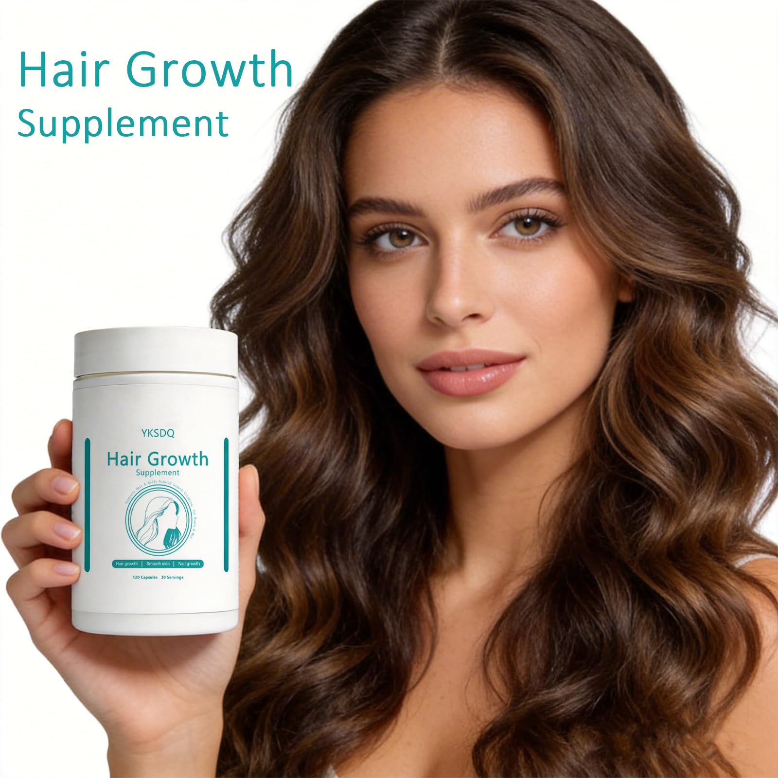 Hair Growth Biotin 10000mcg Supplement with Vitamins A C D E & Calcium - 30-in-1 Formula for Hair & Nails Support, for Women & Men, 30 Servings (1) WOJJBuy Supplements Australia