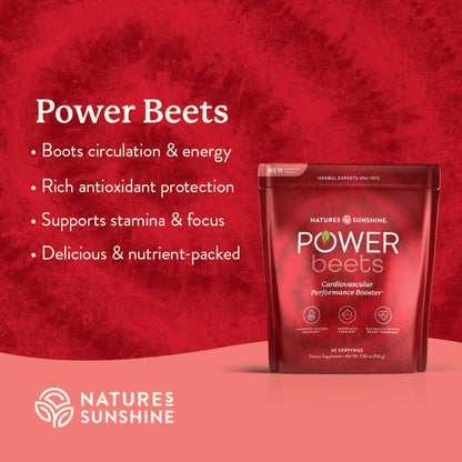 Nature's Sunshine Power Beets – Patented Nutrient Blend of Beet Root Powder and Nutrients to Promote Performance, Mental Clarity, & Vitality – Non-GMO, Soy & Gluten Free – 24 to-Go Packs Nature's SunshineBuy Supplements Australia
