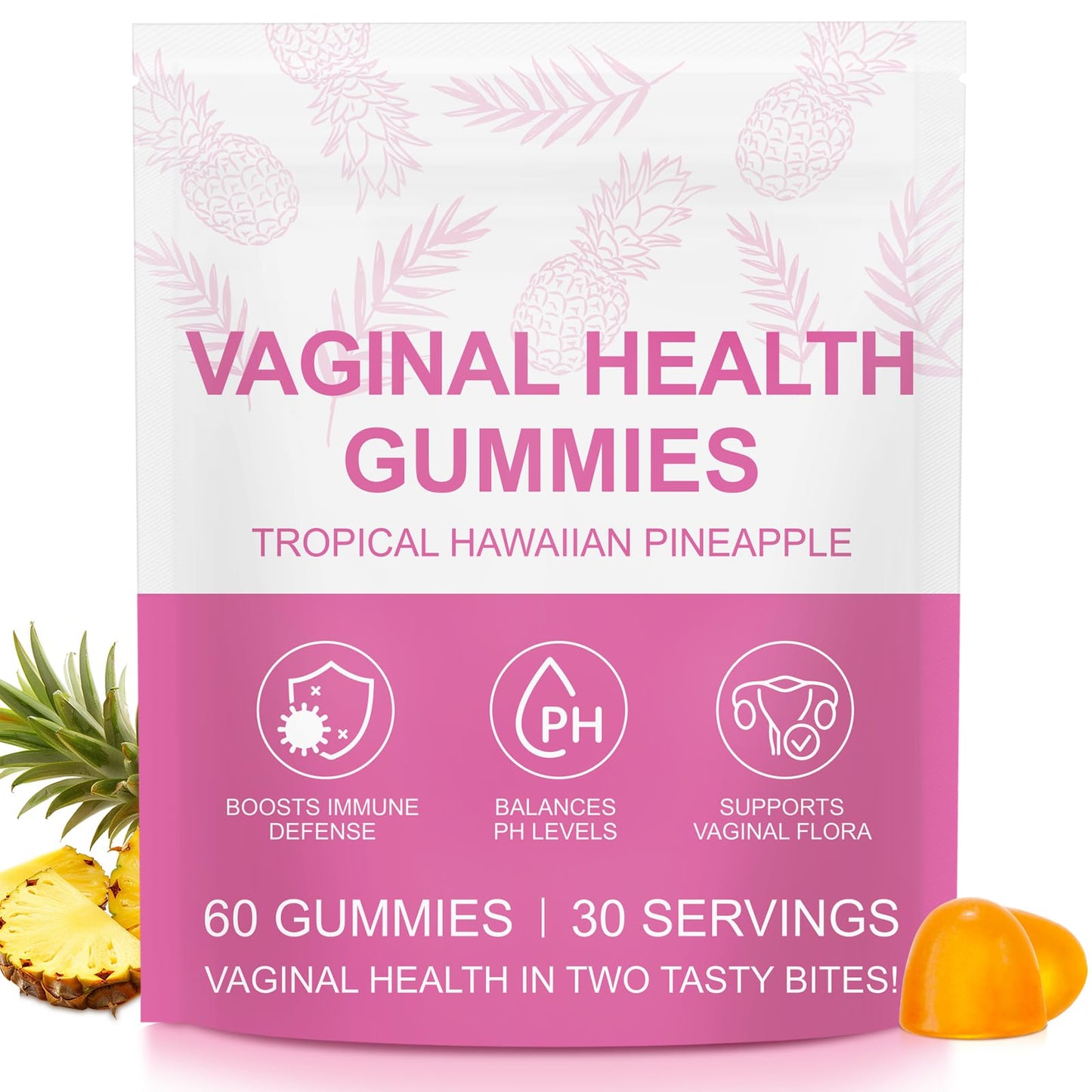 Vital Source Feminine Gummies - Feminine Balance Gummies for Women ph Natrual Famale Balance Cummie - Collagen Gummie - Pineapple PH Balance Gummie for Women Support Women’s Health - 60PCS TooffiBuy Supplements Australia