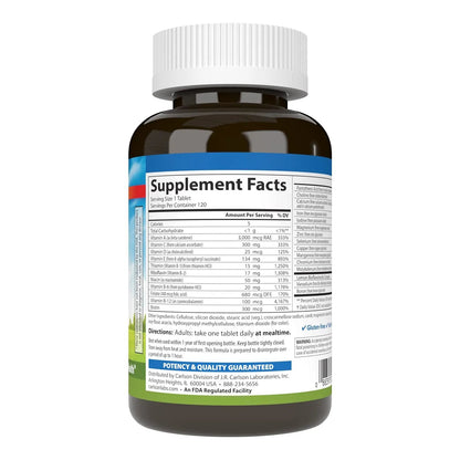 Carlson - Super 1 Daily, Vegetarian Multiple Formula, Multivitamin, Optimal Wellness, 120 Tablets Carlson