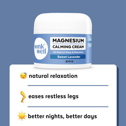 Wink Well Magnesium Calming Muscle and Joint Cream for Nighttime Relaxation Wink NaturalsBuy Supplements Australia