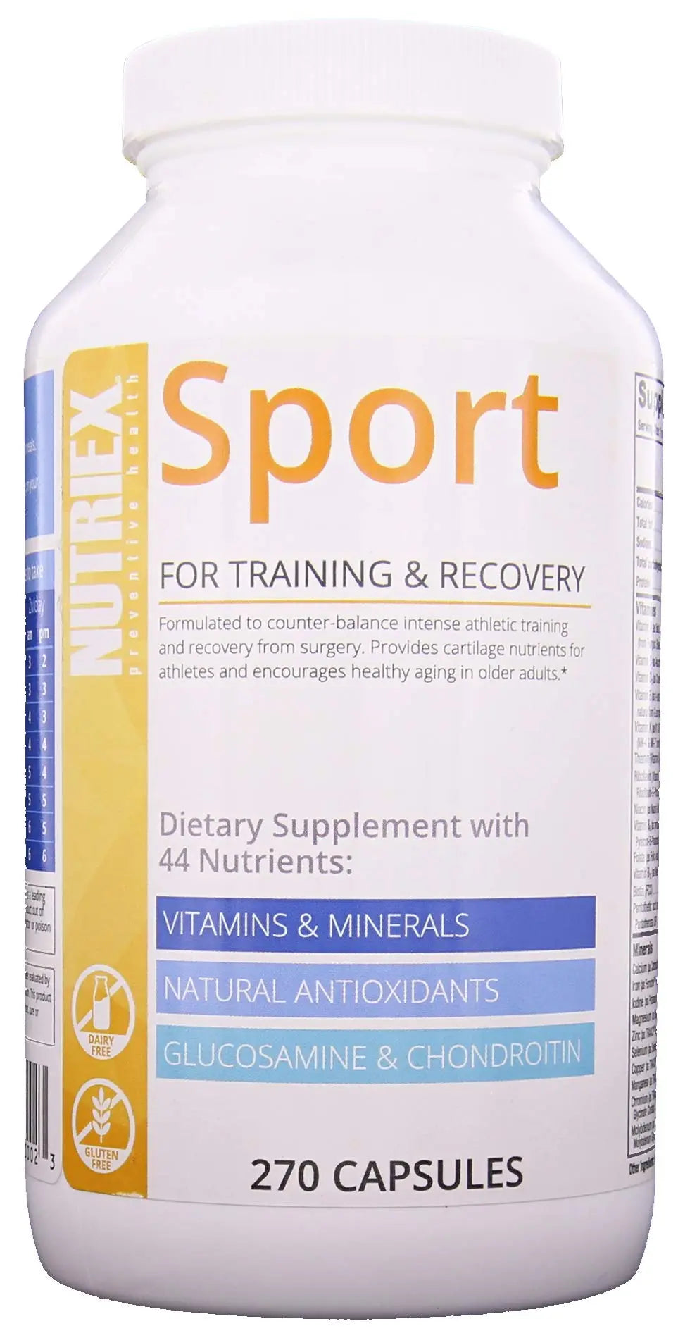 Nutriex Sport Comprehensive Multivitamin Supplement with Glucosamine & Chondroitin 270 Capsules NutriexBuy Supplements Australia