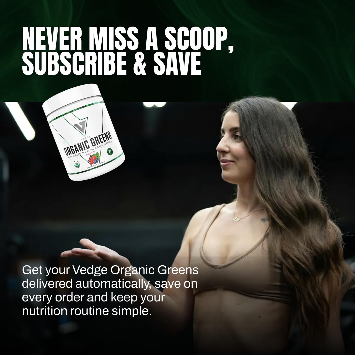VEDGE Nutrition Organic Greens - Vegan Plant-Based Greens Superfood Powder - Drink Mix for Energy, Antioxidants & Recovery - Full Spectrum Greens for Athletes - 30 Servings - Mixed Berry Flavor VEDGEBuy Supplements Australia
