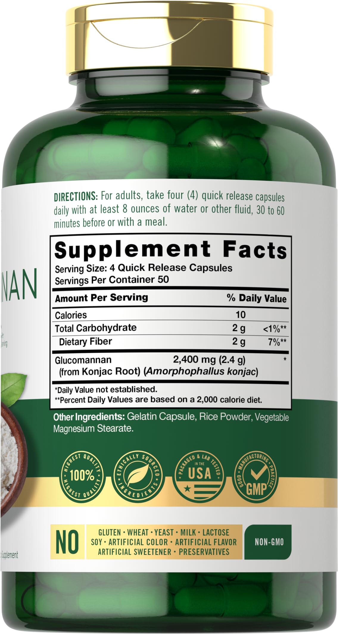 Carlyle Glucomannan Capsules | 200 Count | Soluble Fiber Pills | Non-GMO CarlyleBuy Supplements Australia