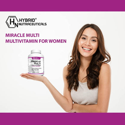 Hybrid Nutraceuticals MiracleMulti Women Multivitamin with Probiotics, Biotin, Folic Acid, Enzymes + Fruit & Vegetable Blend - Immune Support, Heart Health, Energy: 60 Servings (Non-GMO) Hybrid NutraceuticalsBuy Supplements Australia