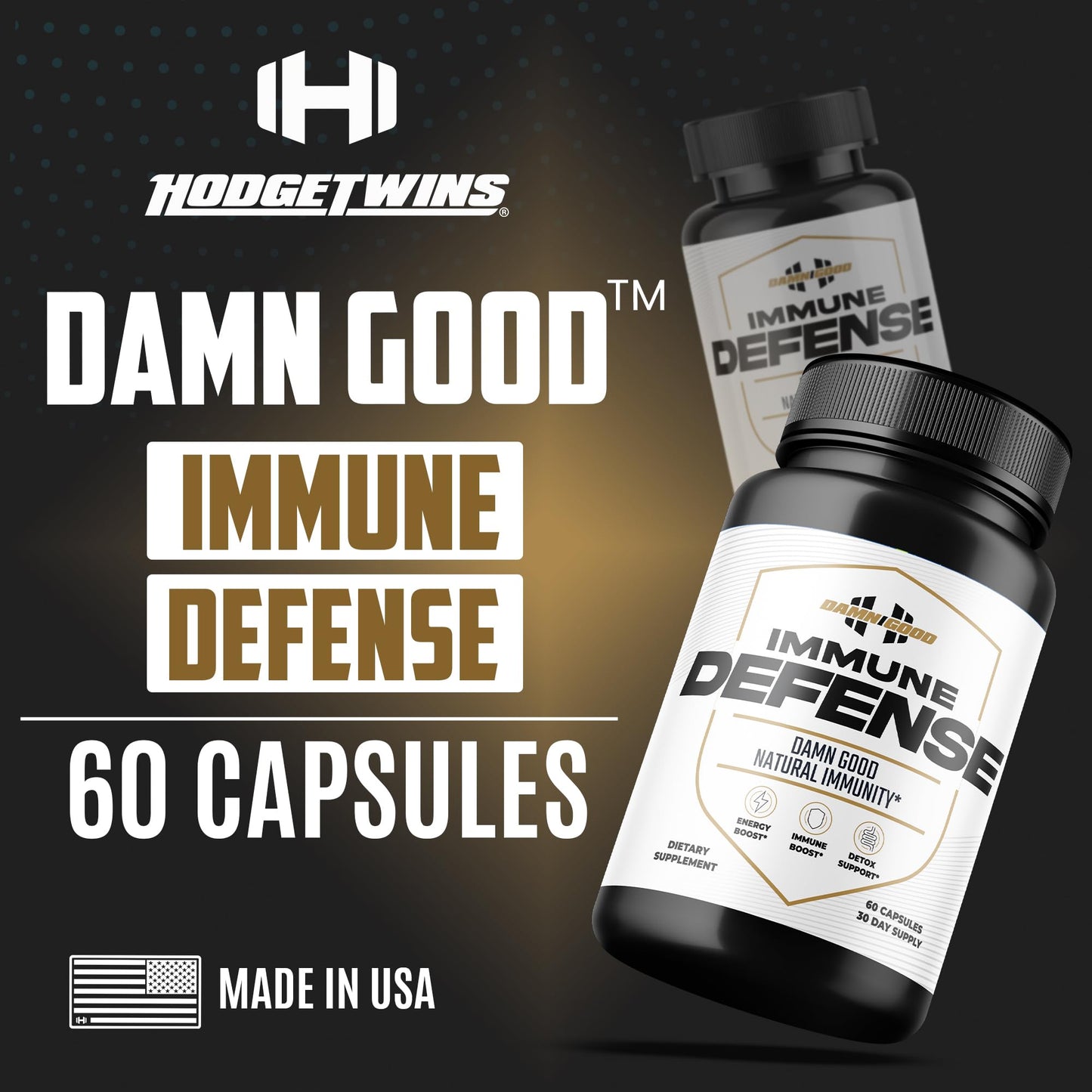 DAMN GOOD The Hodge Twins Immune Defense Supplement (60 Capsules) – Sea Moss Blend Capsules for Everyday Balance, Digestive Support, and Whole-Body Wellness with Vitamins, Minerals, and Botanicals DAMN GOODBuy Supplements Australia